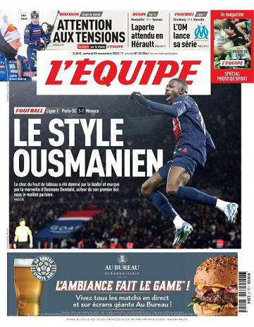 L’equipe du Samedi 25 Novembre 2023