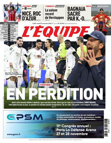 L’equipe du Lundi 27 Novembre 2023