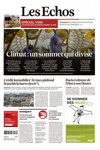 Les Echos du Jeudi 30 Novembre 2023