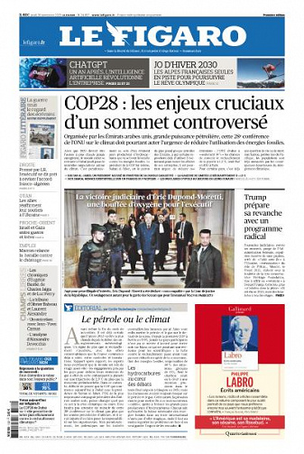 Le Figaro du Jeudi 30 Novembre 2023