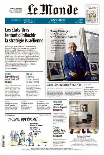Le Monde du Vendredi 1er Décembre 2023