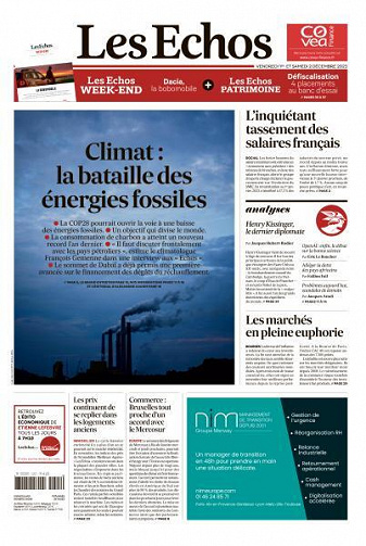 Les Echos du Vendredi 1er et Samedi 2 Décembre 2023