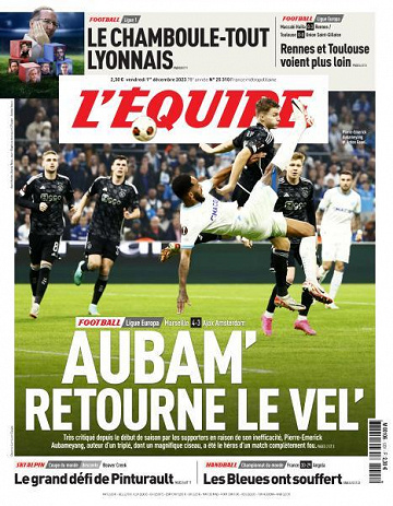 L’equipe du Vendredi 1er Décembre 2023