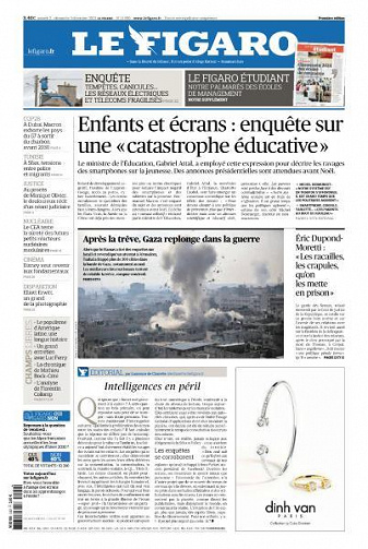 Le Figaro du Samedi 2 et Dimanche 3 Décembre 2023