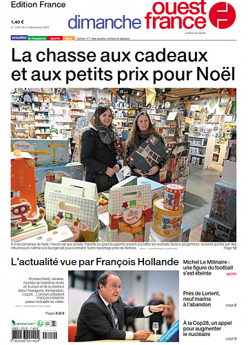 Ouest-France (+ 3 Suppléments) du Dimanche 3 Décembre 2023