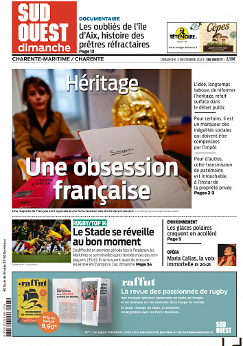 Sud Ouest (5 éditions) du Dimanche 3 Décembre 2023