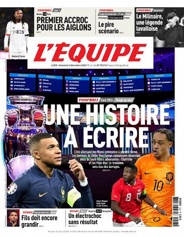 L’equipe du Dimanche 3 Décembre 2023