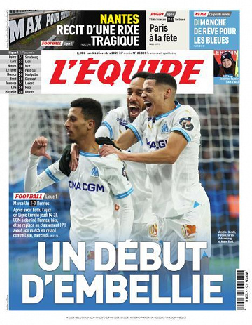 L’equipe du Lundi 4 Décembre 2023