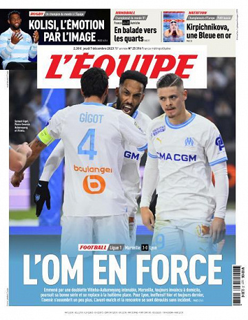 L’equipe du Jeudi 7 Décembre 2023