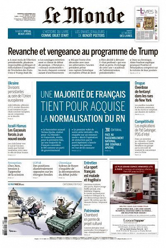 Le Monde du Vendredi 8 Décembre 2023