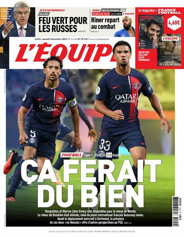 L’equipe du Samedi 9 Décembre 2023