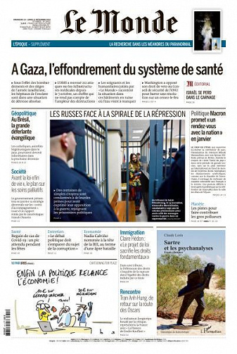 Le Monde du Dimanche 10 et Lundi 11 Décembre 2023