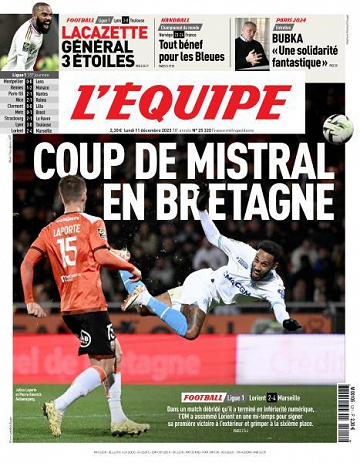 L’equipe du Lundi 11 Décembre 2023