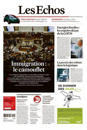 Les Echos du Mardi 12 Décembre 2023
