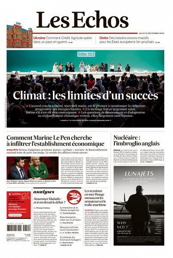 Les Echos du Jeudi 14 Décembre 2023