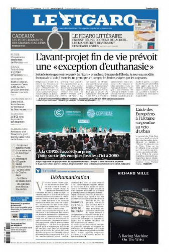 Le Figaro du Jeudi 14 Décembre 2023