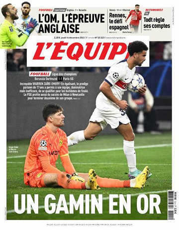 L’equipe du Jeudi 14 Décembre 2023