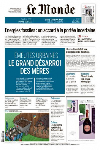 Le Monde du Vendredi 15 Décembre 2023