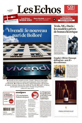 Les Echos du Vendredi 15 et Samedi 16 Décembre 2023