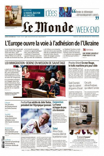 Le Monde du Samedi 16 Décembre 2023