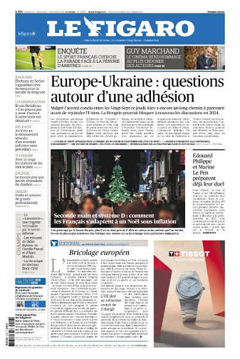Le Figaro du Samedi 16 et Dimanche 17 Décembre 2023