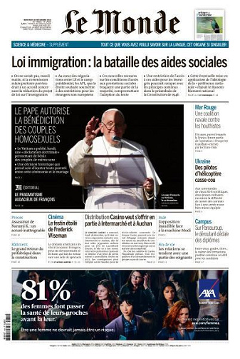 Le Monde du Mercredi 20 Décembre 2023