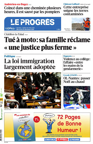 Le Progres Dombes du Mercredi 20 Décembre 2023)