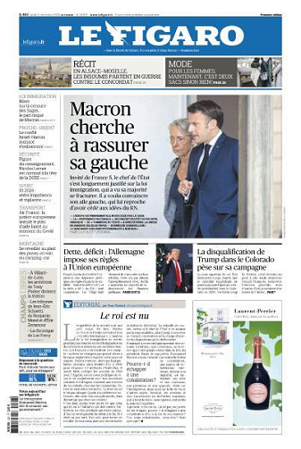 Le Figaro du Jeudi 21 Décembre 2023