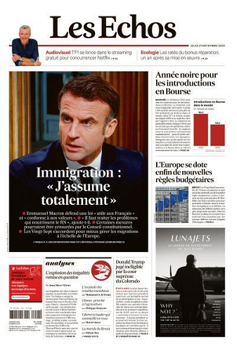 Les Echos du Jeudi 21 Décembre 2023