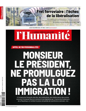 L’Humanite - 21 Décembre 2023