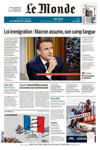 Le Monde du Vendredi 22 Decembre 2023
