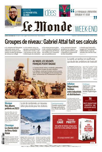 Le Monde du Samedi 23 Décembre 2023