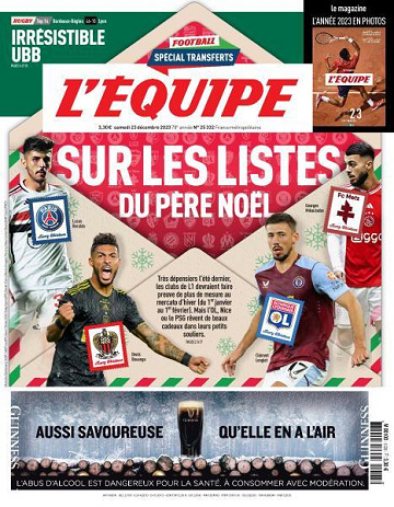 L’equipe du Samedi 23 Décembre 2023