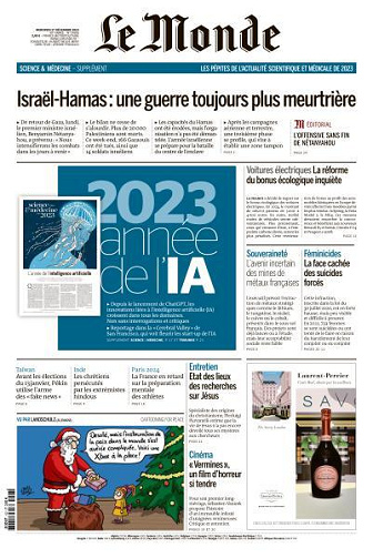 Le Monde du Mercredi 27 Décembre 2023