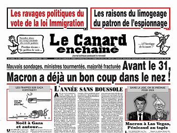 Le Canard Enchaîné du Mercredi 27 Décembre 2023