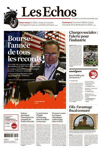 Les Echos du Vendredi 29 et Samedi 30 Décembre 2023