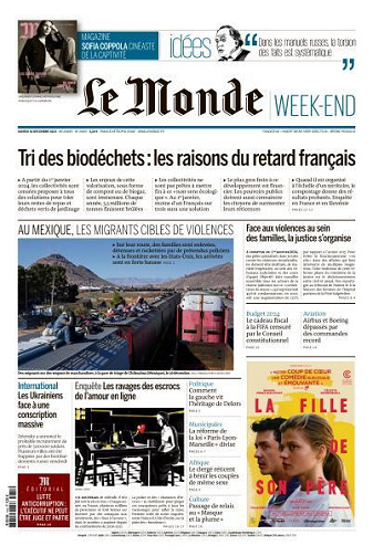 Le Monde du Samedi 30 Décembre 2023