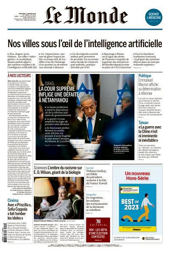 Le Monde du Mercredi 3 Janvier 2024