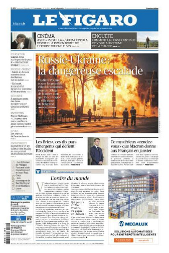 Le Figaro du Mercredi 3 Janvier 2024