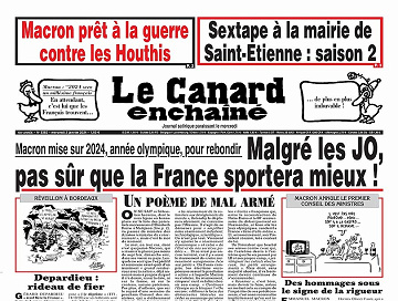 Le Canard Enchaîné du Mercredi 3 Janvier 2024