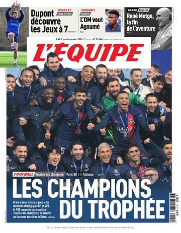 L’equipe du Jeudi 4 Janvier 2024