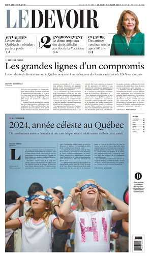 Le Devoir du 4 janvier 2024