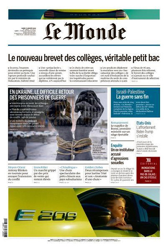 Le Monde du Mardi 9 Janvier 2024