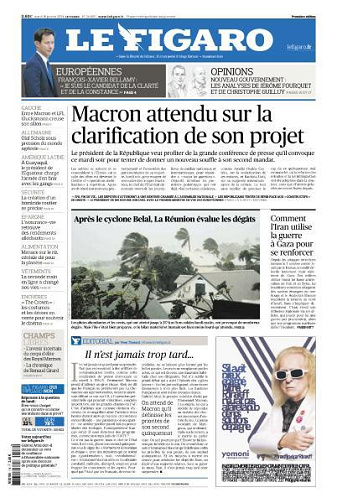 Le Figaro du Mardi 16 Janvier 2024