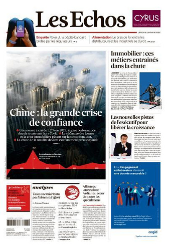 Les Echos du Jeudi 18 Janvier 2024