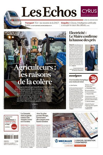 Les Echos du Lundi 22 Janvier 2024