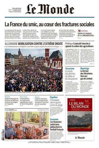 Le Monde du Mardi 23 Janvier 2024