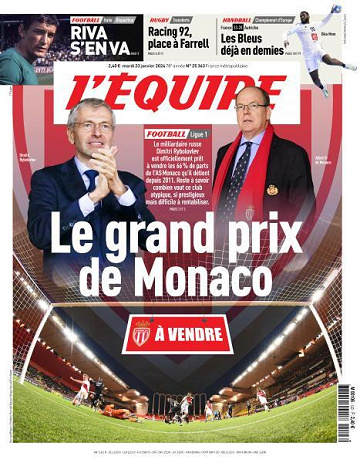 L’equipe du Mardi 23 Janvier 2024