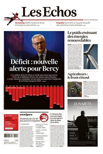 Les Echos du Jeudi 25 Janvier 2024