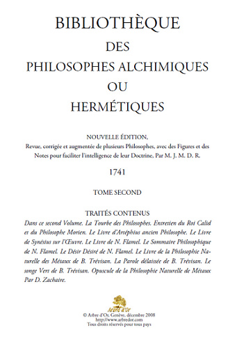 Jean Maugin de Richebourg - T02 Bibliothèque des philosophes alchimiques ou hermétiques